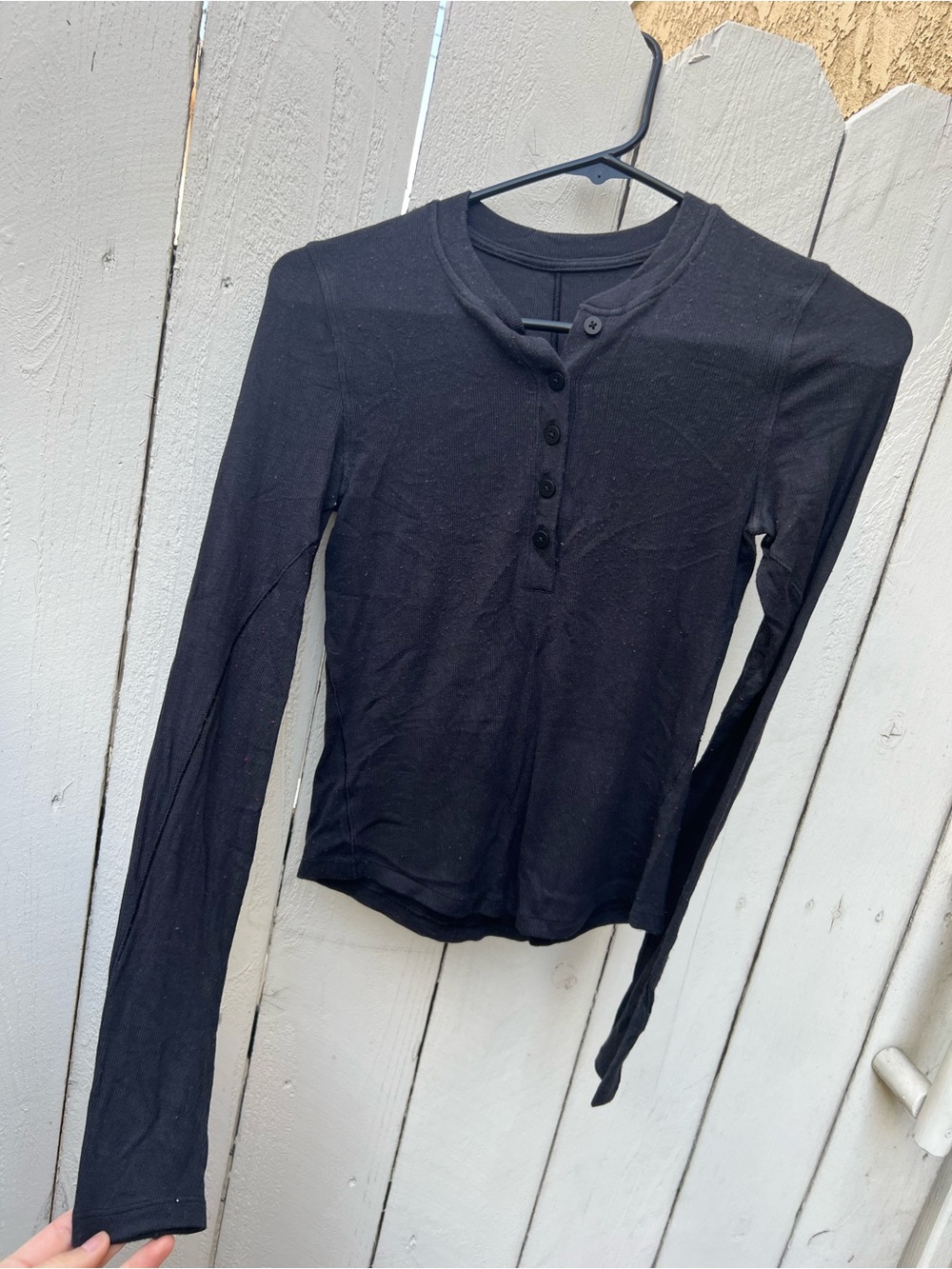 lululemon athletica Black Long-Sleeve Henley Top